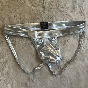 Mens Silver Metallic Jock